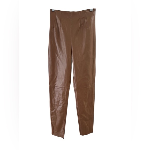 Zara Pants - Zara vegan leather brown tummy control pants
